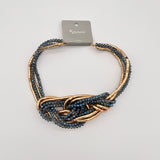 Kette mit Knoten-Design in Blau und Gold