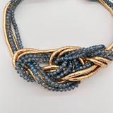 Kette mit Knoten-Design in Blau und Gold