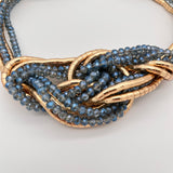 Kette mit Knoten-Design in Blau und Gold