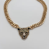 Kette mit Leopardenkopf-Design in Gold