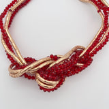 Kette mit Knoten-Design in Rot und Gold