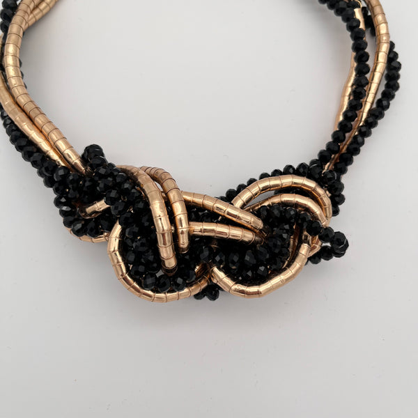 Kette mit Knoten-Design in Schwarz und Gold