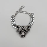 Armband mit Leopardenkopf-Design in Silber